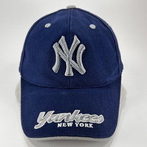 Vtg New York Yankees MLB Strapback Hat Cap Twins Enterprise Blue Sports Dad Mens